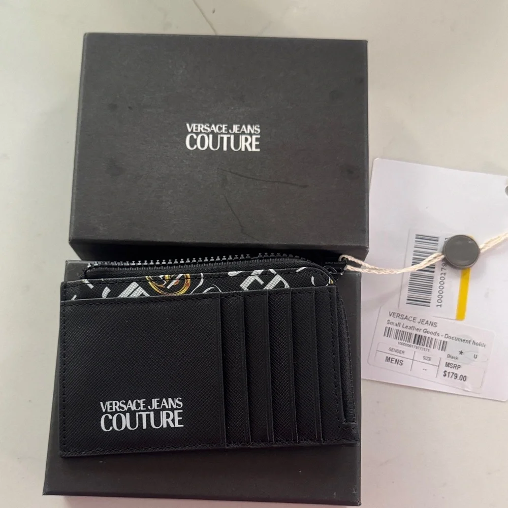 Versace Jeans Couture Black, White and Gold Card Holder - Picture 2 of 16
